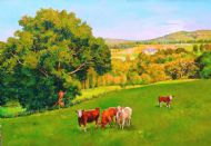 Countryside with cows